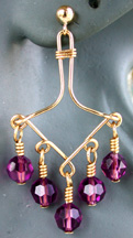 Beaded Chandelier Earrings made with Amethyst Swarovski Beads and common jewelry supplies.