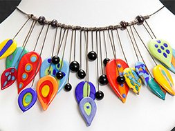 Brights & Black Tribal Necklace by Beth Williams