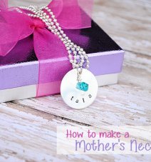 How to Make a Hand Stamped Mother's Necklace by CrazyLittleProjects.com